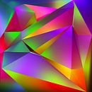 Abstracte Lijnen Composition - Pat Bloom - kleurige 3d cubisme kunst van Pat Bloom - Moderne 3D, abstracte kubistische en futurisme kunst thumbnail