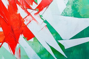 Abstract colour combination in red and green by Poster Art Shop