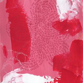 Rosa Rot Abstrakte Blume Typografie - Blaze | Waves of Bloom von Theda Wiebrands