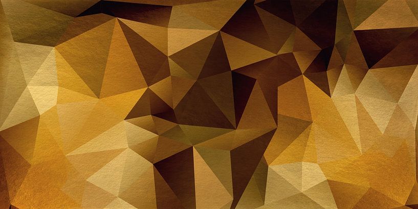 Abstrakte Geometrie. Dreiecke in Gold, Kupfer und Braun. von Dina Dankers