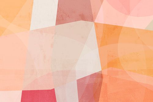 Abstracte kleurblokken roze, oranje, paars, wit