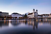 Early morning in Lucerne, The Jesuit Church, Switzerland
