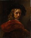 Mann in einem roten Mantel, Stil von Rembrandt von Rembrandt van Rijn Miniaturansicht