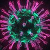 Neon coronavirus covid 19 roze-groen van TheXclusive Art