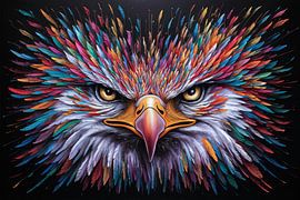 Bunter psychedelischer Adlerdruck für die Einrichtung von Art & Soul Creations