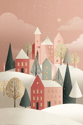 Winterdorp droomlandschap