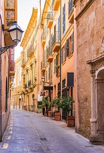 Straat in de oude stad van Palma de Mallorca, Spanje Balearen van Alex Winter