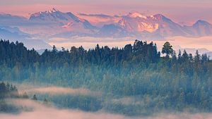 Sonnenaufgang im Emmental, Schweiz