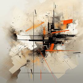 Abstrakte Eindrücke: Chinesische Abstraktion mit Inschriftentechnik und japanischer Tusche von Dream Designs art work