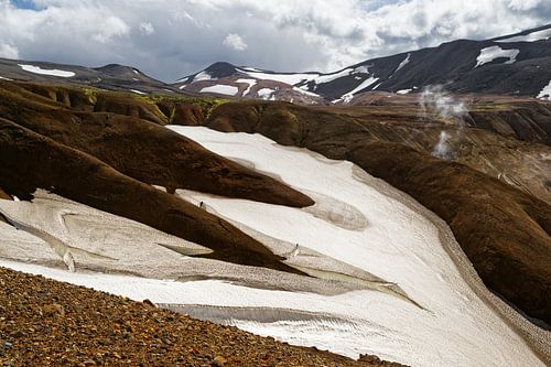 Iceland - Mountain landscape with snowfields