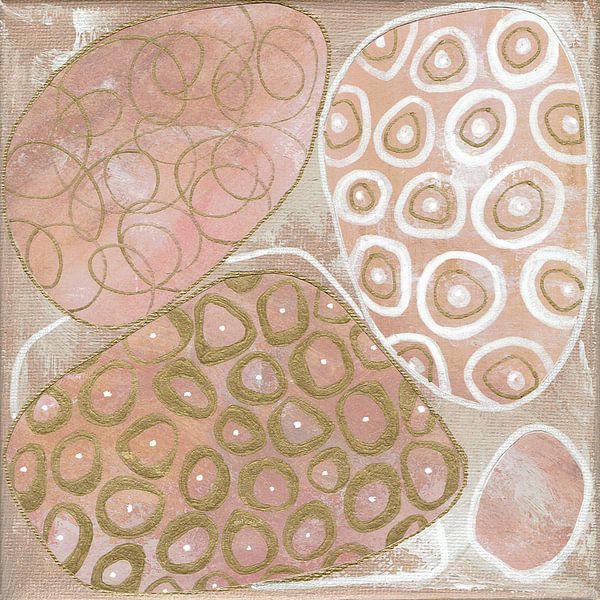 Organic Shapes in Pink and Gold by Behindthegray