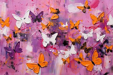 Butterflies Running | Abstracte kunst van Blikvanger Schilderijen