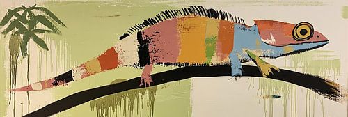 Lézard | Abstrait Lézard sur branche