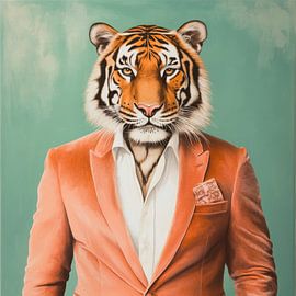 Tiger im Anzug: Eleganz und Wildnis von Poster Art Shop