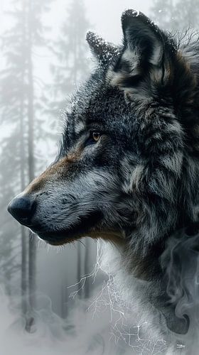 multiple exposure tussen dier en natuur