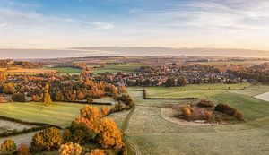 Aerial photo of the sunrise near Mechelen