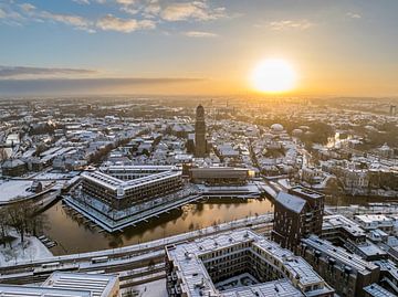 Zwolle centrum tijdens een koude winterochtend van Sjoerd van der Wal Fotografie