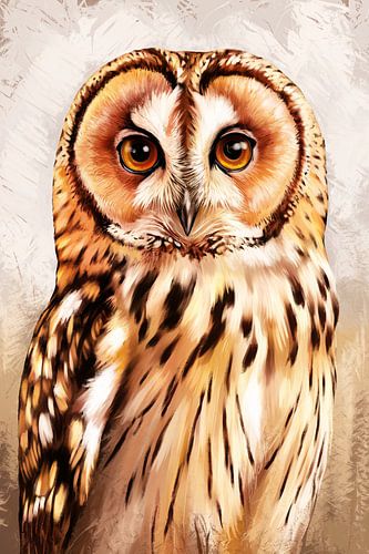 Portrait d'un hibou coloré