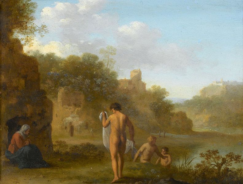 Les hommes au bain, Cornelis van Poelenburch par Des maîtres magistraux