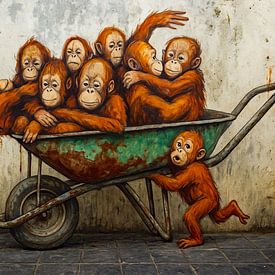 Straßenkunst Malaysia - Orang-Utan Express von Moonheart Artworks
