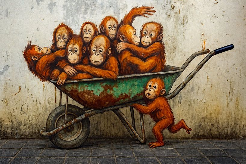 Street Art Malaysia - Orang-outan Express par Moonheart Artworks