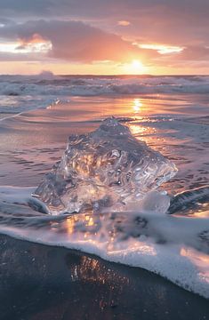 Gouden glans op IJslandse wateren van fernlichtsicht