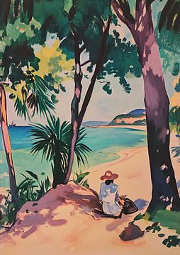A day at sea in the style of Matisse