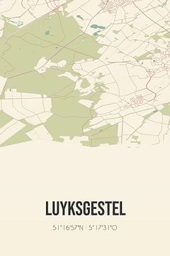 Vintage landkaart van Luyksgestel (Noord-Brabant) van MijnStadsPoster