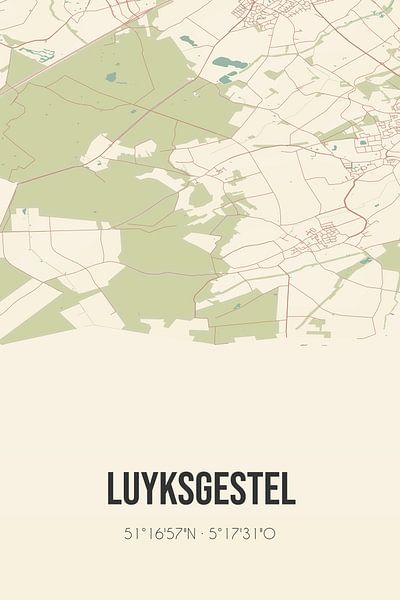 Alte Landkarte von Luyksgestel (Nordbrabant) von Ortsdrucke