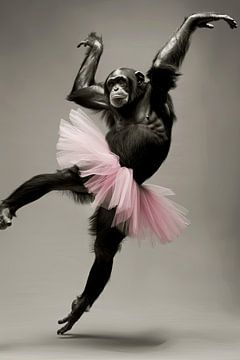 Ballerina monkey by Poster Art Shop