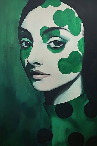 Portrait of woman with polka dots