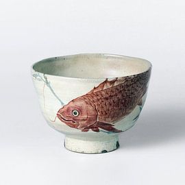 Bar japonais pêché à la canne en bambou [vue de face]