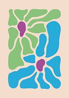 Fleurs bleues/vertes