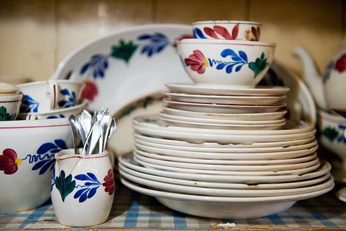 Old crockery in the cupboard