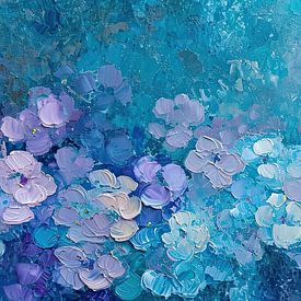 Fleurs bleues et lilas sur True Nature Art