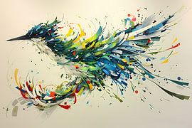 Lavendelfeld mit fliegendem Vogel