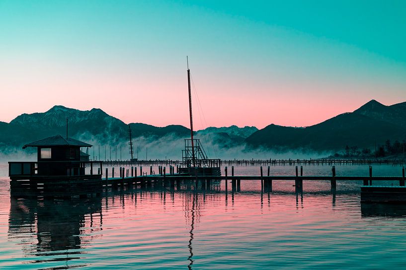 Le calme du matin au bord du lac (fantasy color) par artpictures.de