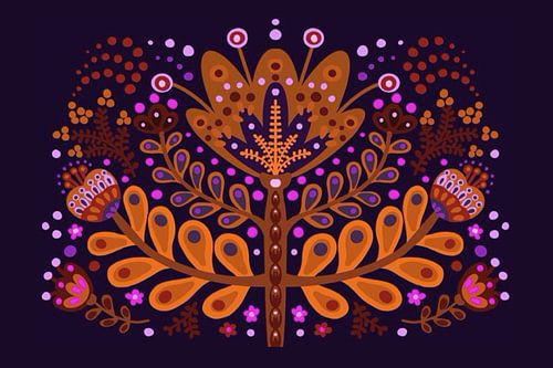 Floral composition Folk Art by Elena Orlowski
