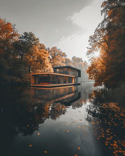 Houseboat on river