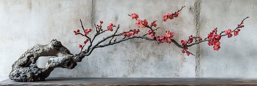 Rode Bloesemtak: Een Stille Uitbarsting van Kleur