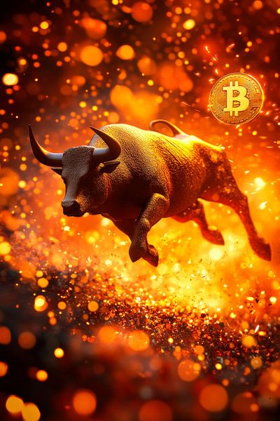 Bulle bei Bitcoin-Hausse – Digital Kunst von Poster Art Shop