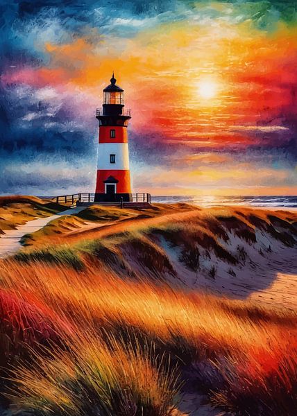Sylt Lighthouse Sunset by MIROKKU