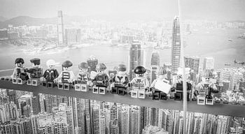 Lunch atop a skyscraper Lego edition