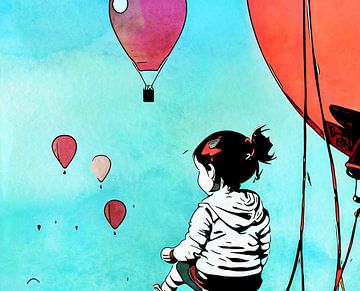 Girl with Balloon #1 by zam art