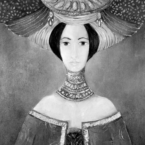 Regal Portrait - Élégante estampe d'art figuratif de style classique