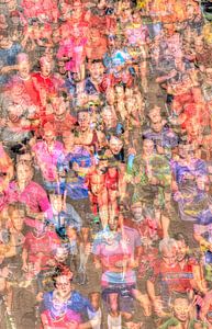 Runner on Bremen marathon abstract, Bremen