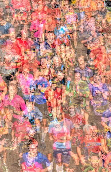 Läufer auf dem  Bremen-Marathon abstrakt, Bremen von Torsten Krüger