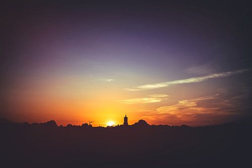 Zonsondergang boven Elst (Gld)