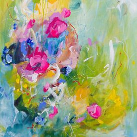 Spring Climax - colourful fresh abstract painting by Qeimoy