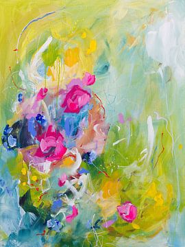 Spring Climax - kleurrijk fris abstract schilderij van Qeimoy